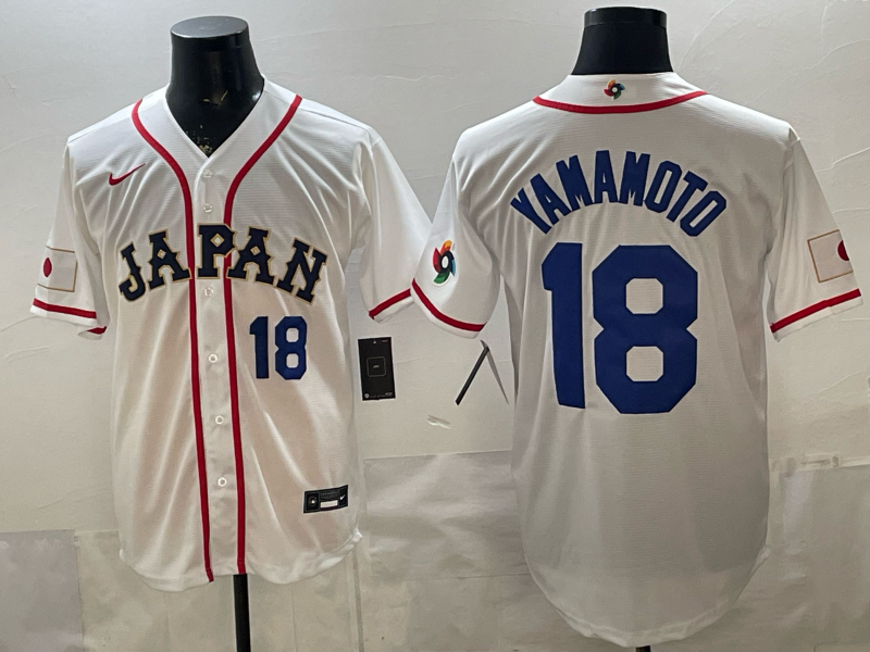 Men 2026 World Cub USA #18 Yamamoto white Nike MLB Jersey 007->more jerseys->MLB Jersey